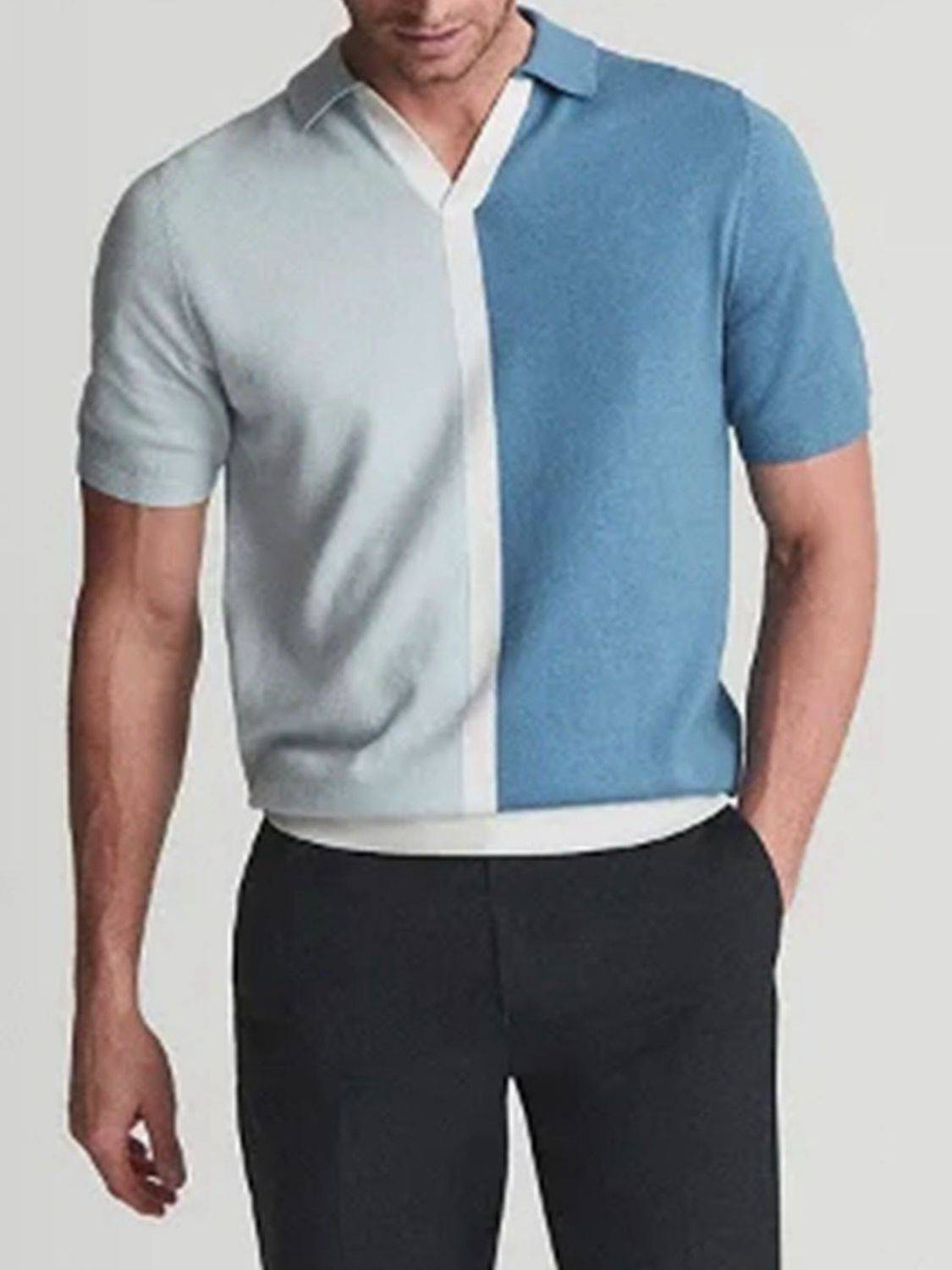 Men's Plus Size Two-Tone Short Sleeve Polo - Clothes For Her Online Store