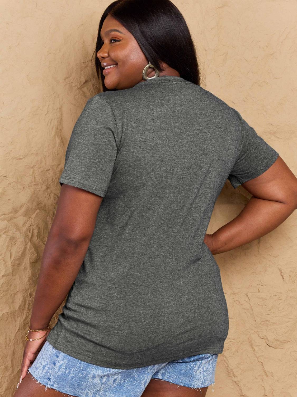 Full Size Round Neck Short Sleeve T-Shirt - Clothes For Her Online Store