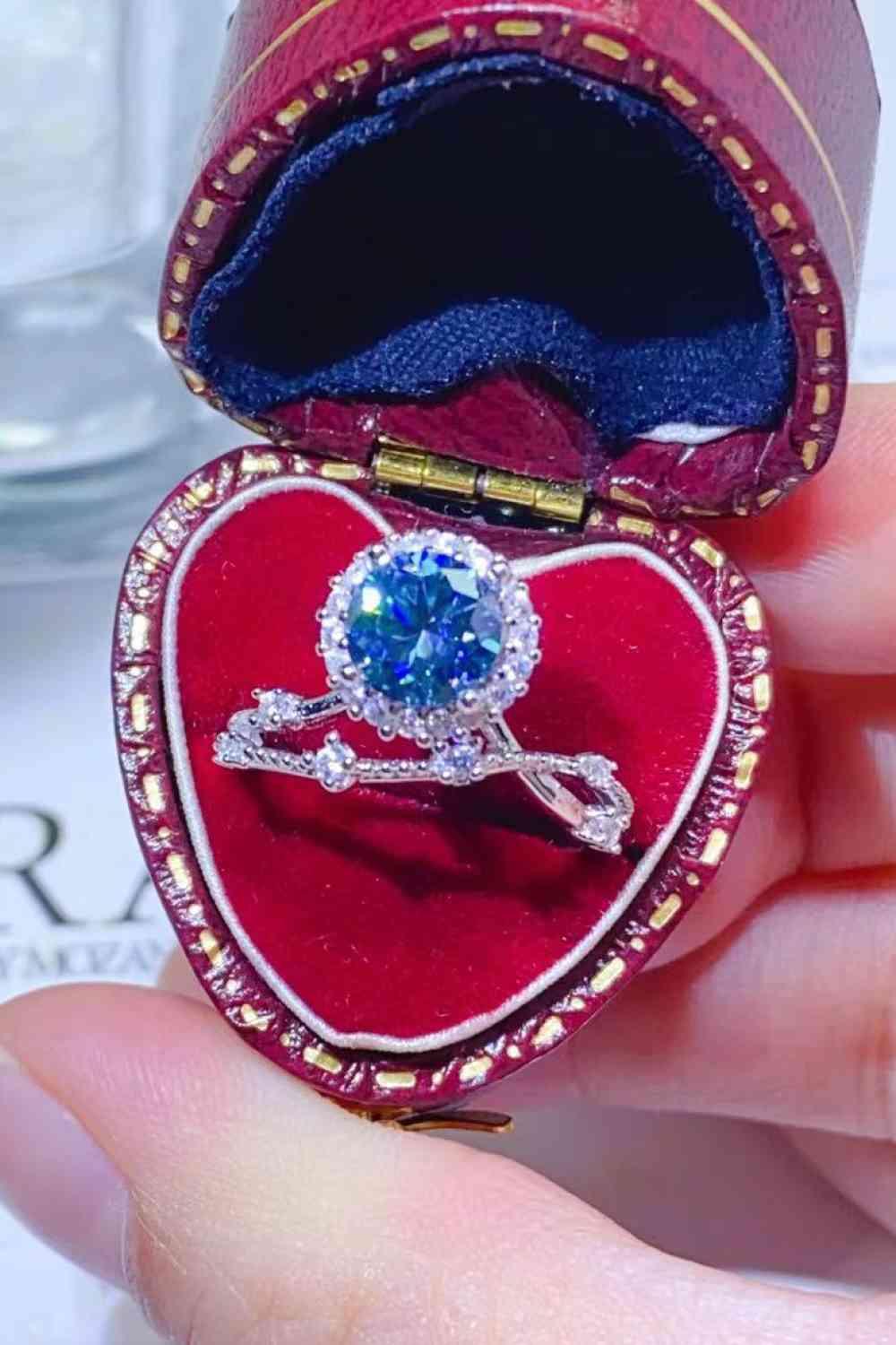 1 Carat Moissanite 925 Sterling Silver Ring - Clothes For Her Online Store