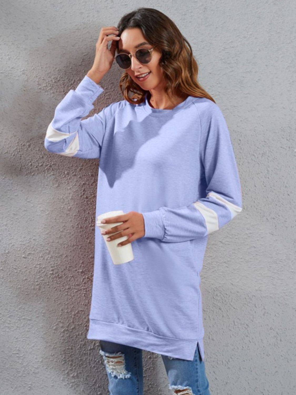 Full Size Striped Round Neck Long Sleeve T-Shirt - Clothes For Her Online Store