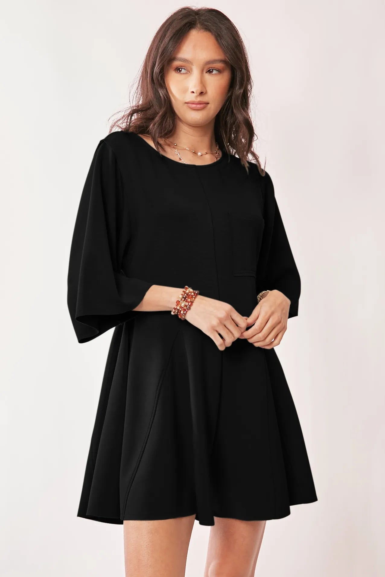 Davi & Dani Solid Draped Sleeve Ties Back Skort Romper