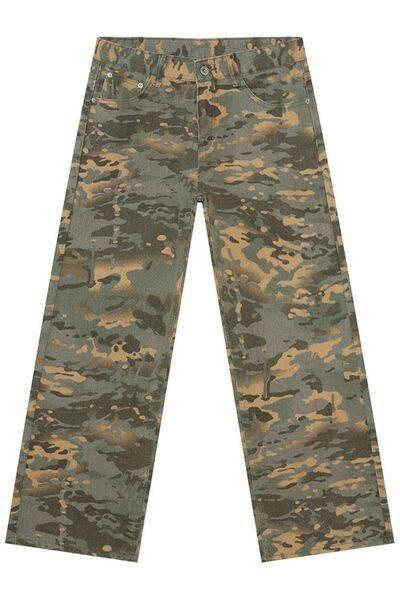 Camouflage Jeans with Pockets