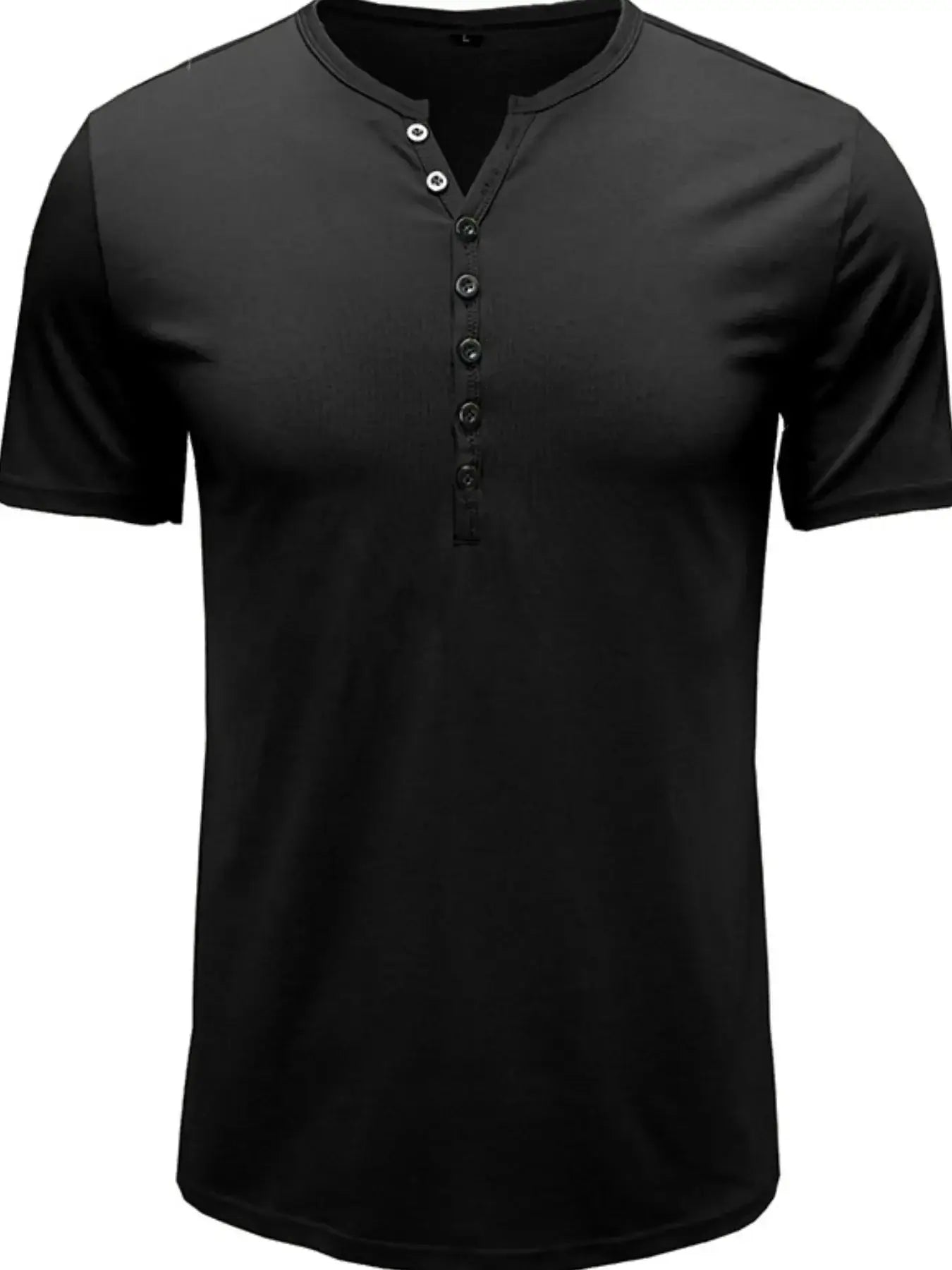 Men's Classic Henley Short Sleeve Polo Shirt