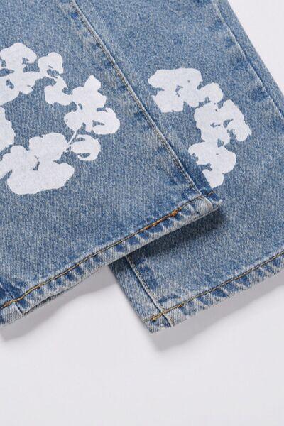 Men's Graphic Straight Leg Jeans - Clothes For Her Online Store