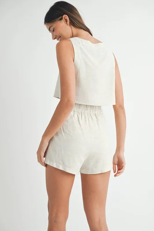 MABLE Sleeveless Crop Top and Shorts Set - Clothes For Her Online Store