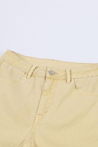 Raw Edge Mid Waist Flared Jeans - Clothes For Her Online Store