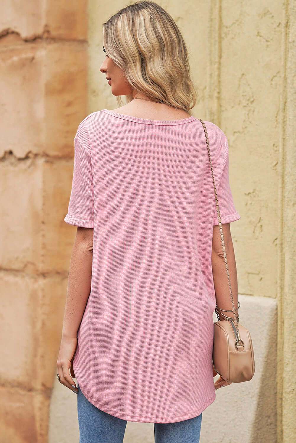 V-Neck Dropped Shoulder Tunic Top - Clothes For Her Online Store