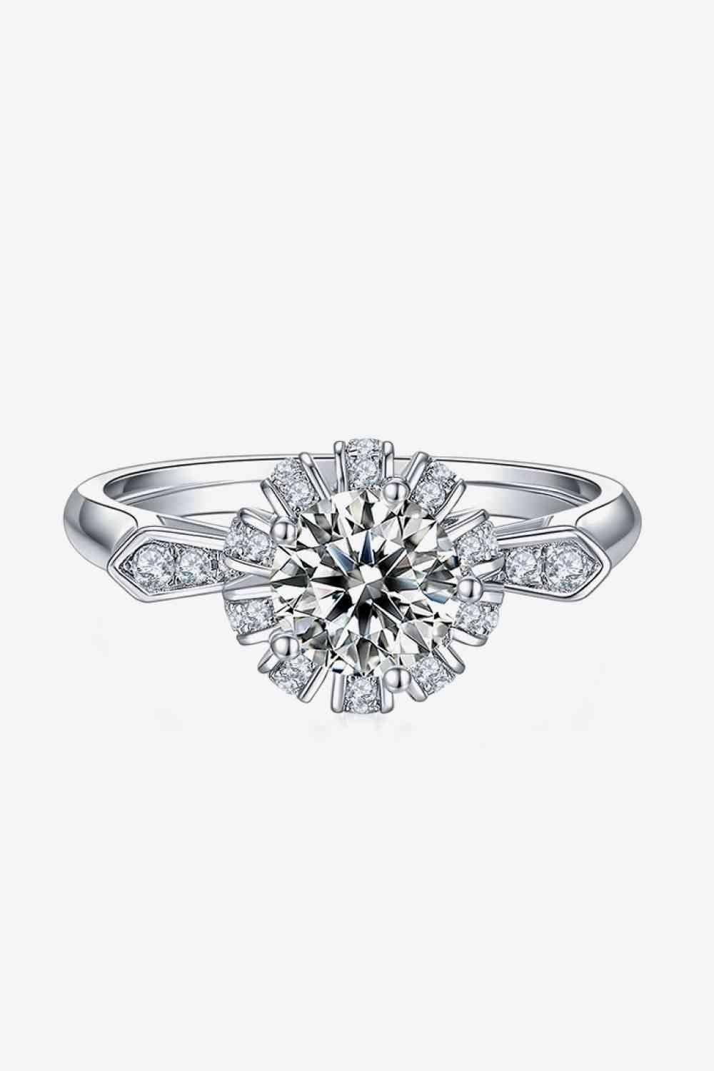 1 Carat Moissanite 925 Sterling Silver Ring - Clothes For Her Online Store