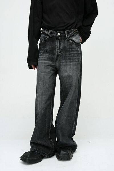 Wide Leg Jeans with Pockets