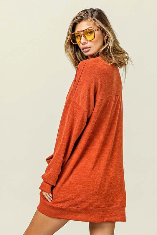 BiBi Open Front Drop Shoulder Cardigan with Pockets