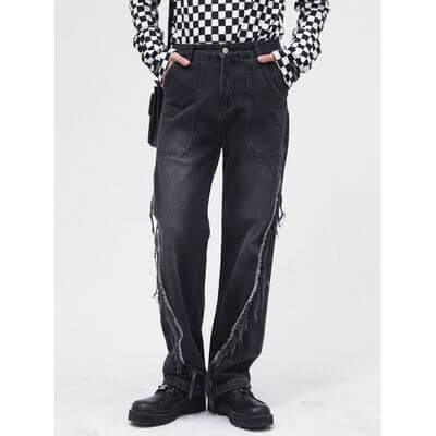 Raw Hem Jeans with Pockets - Clothes For Her Online Store