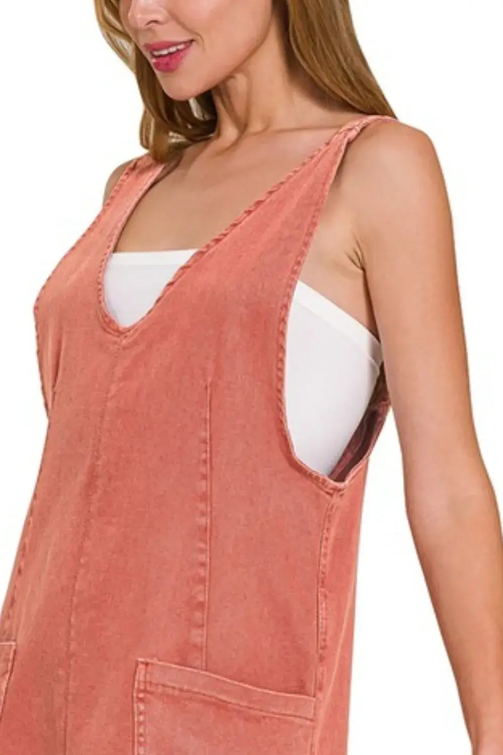 Zenana Washed Adjustable Strap Denim Overall Dress - Clothes For Her Online Store