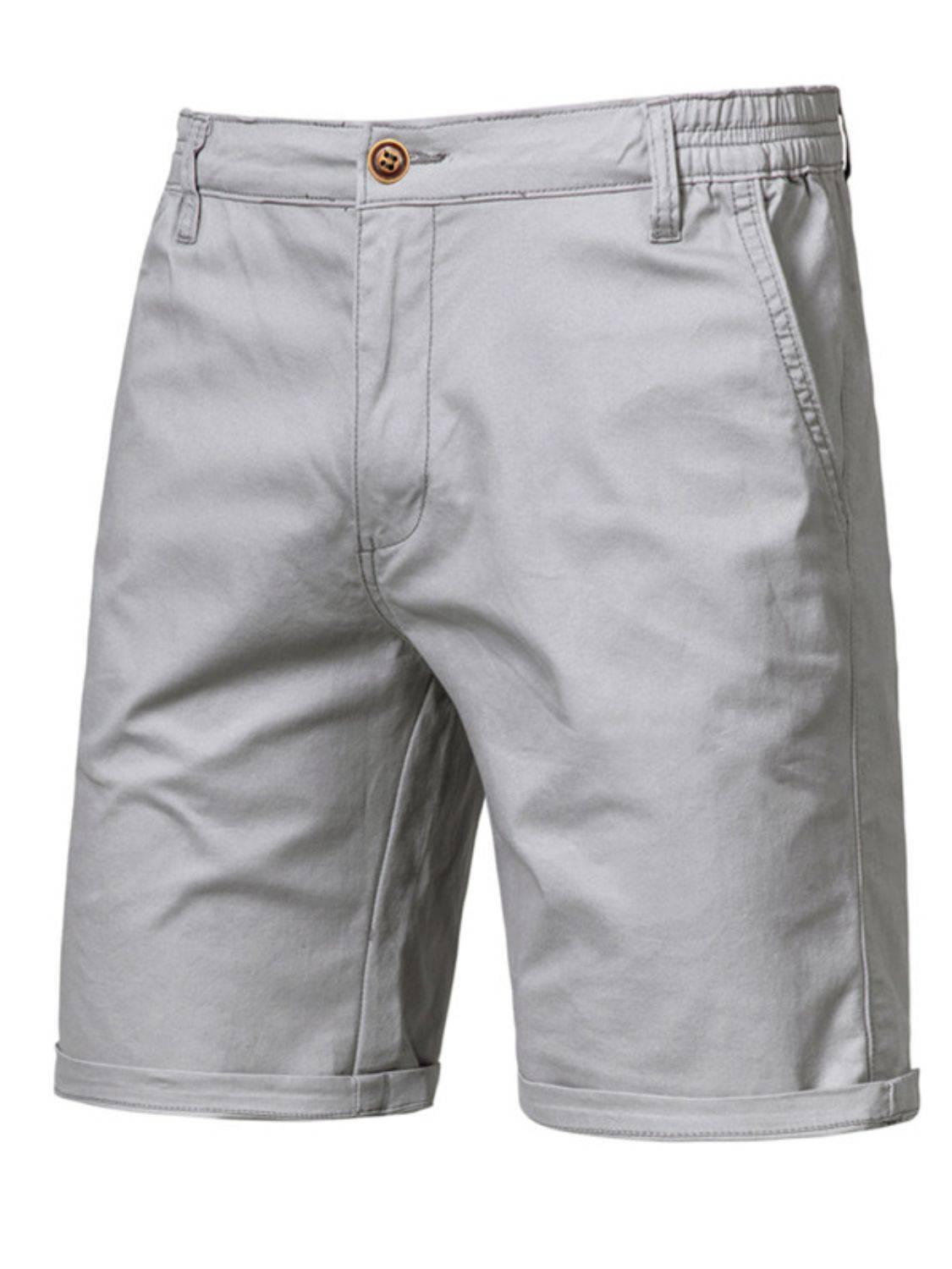Men's Elastic Waist Shorts with Pockets - Clothes For Her Online Store