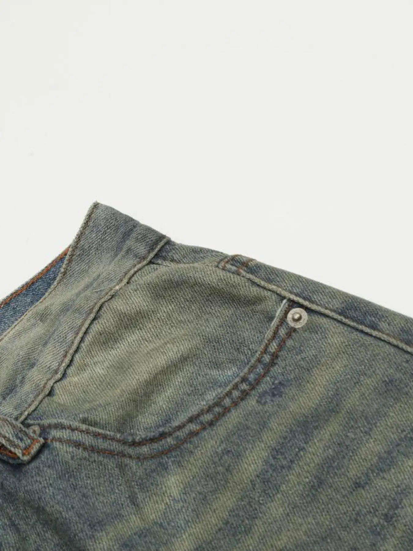 Men's Distressed Slim Bootcut Washed Jeans