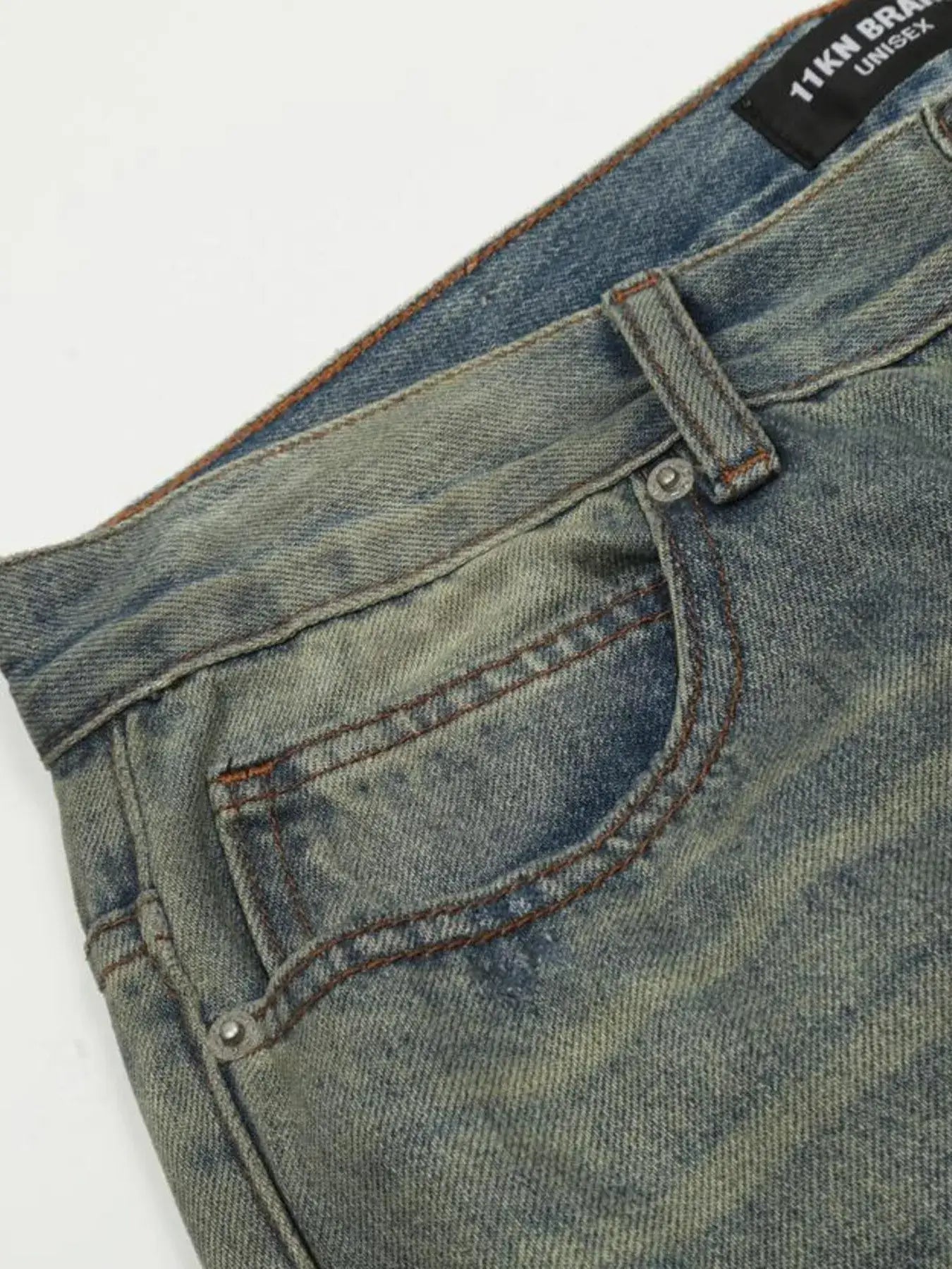 Men's Distressed Slim Bootcut Washed Jeans