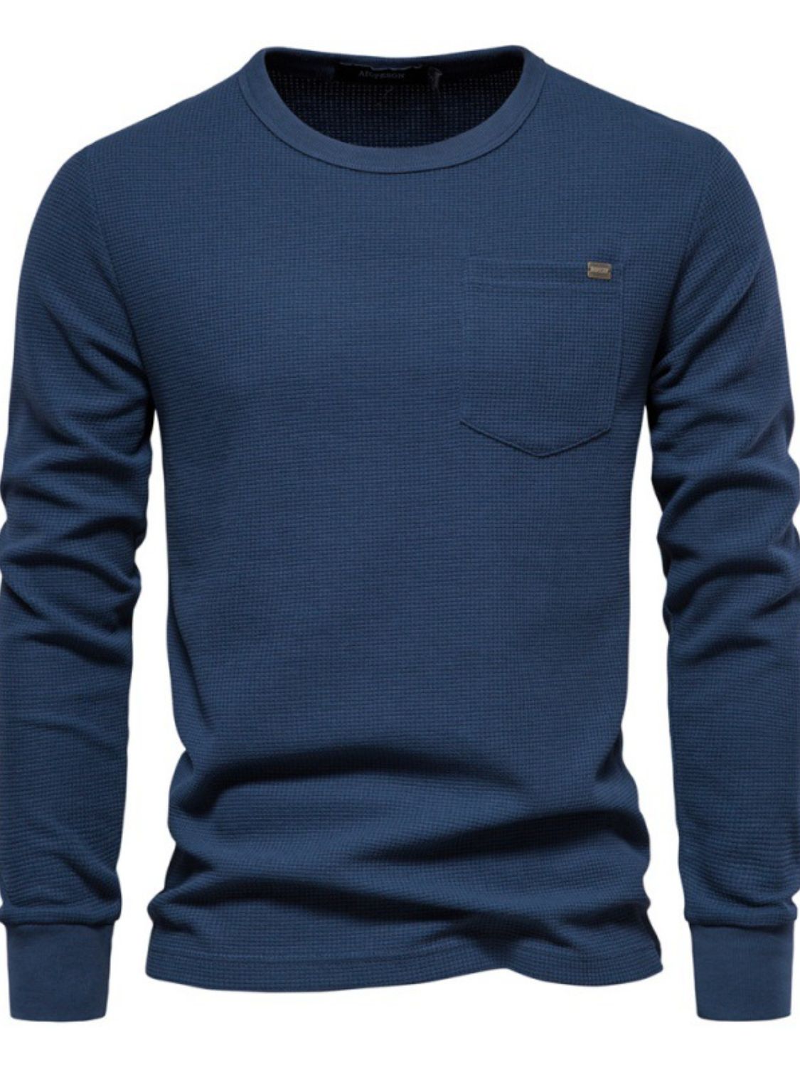 Men's Waffle-Knit Round Neck T-Shirt - Clothes For Her Online Store