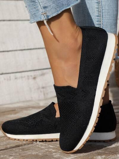 Mesh Round Toe Flat Slip-Ons