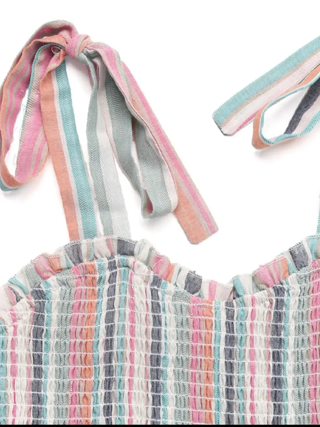 Contrast Striped Square Neck Cami Dress - Clothes For Her Online Store