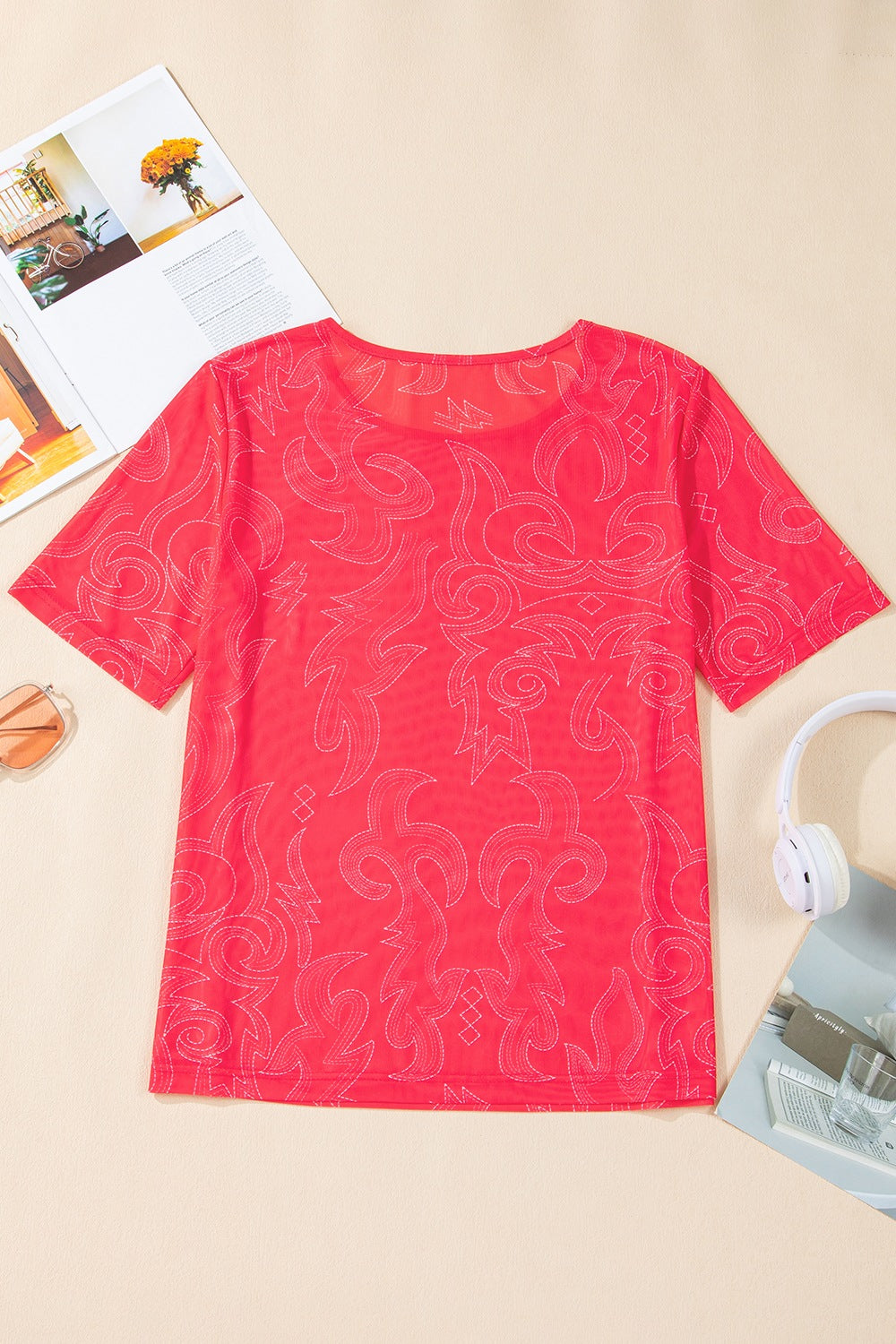 Round Neck Short Sleeve T-Shirt - Clothes For Her Online Store