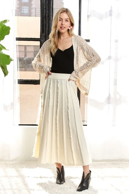 ADORA Solid Waist Tie Skirt