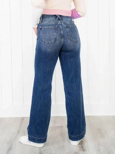 Washed Straight Leg Jeans