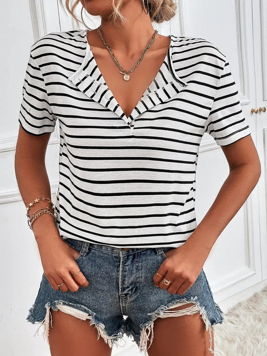 Striped Short Sleeve Top