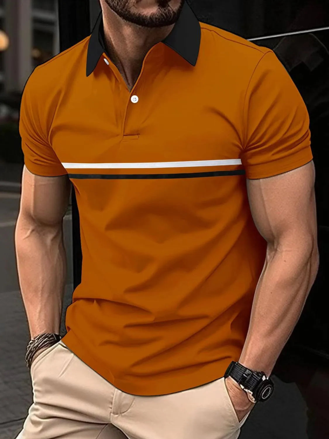 Men's Full Size Collared Neck Short Sleeve Polo Plus Size