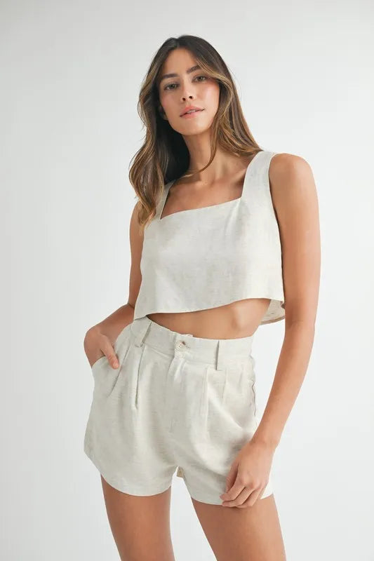 MABLE Sleeveless Crop Top and Shorts Set - Clothes For Her Online Store