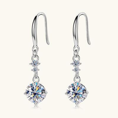 2 Carat Moissanite 925 Sterling Silver Earrings - Clothes For Her Online Store