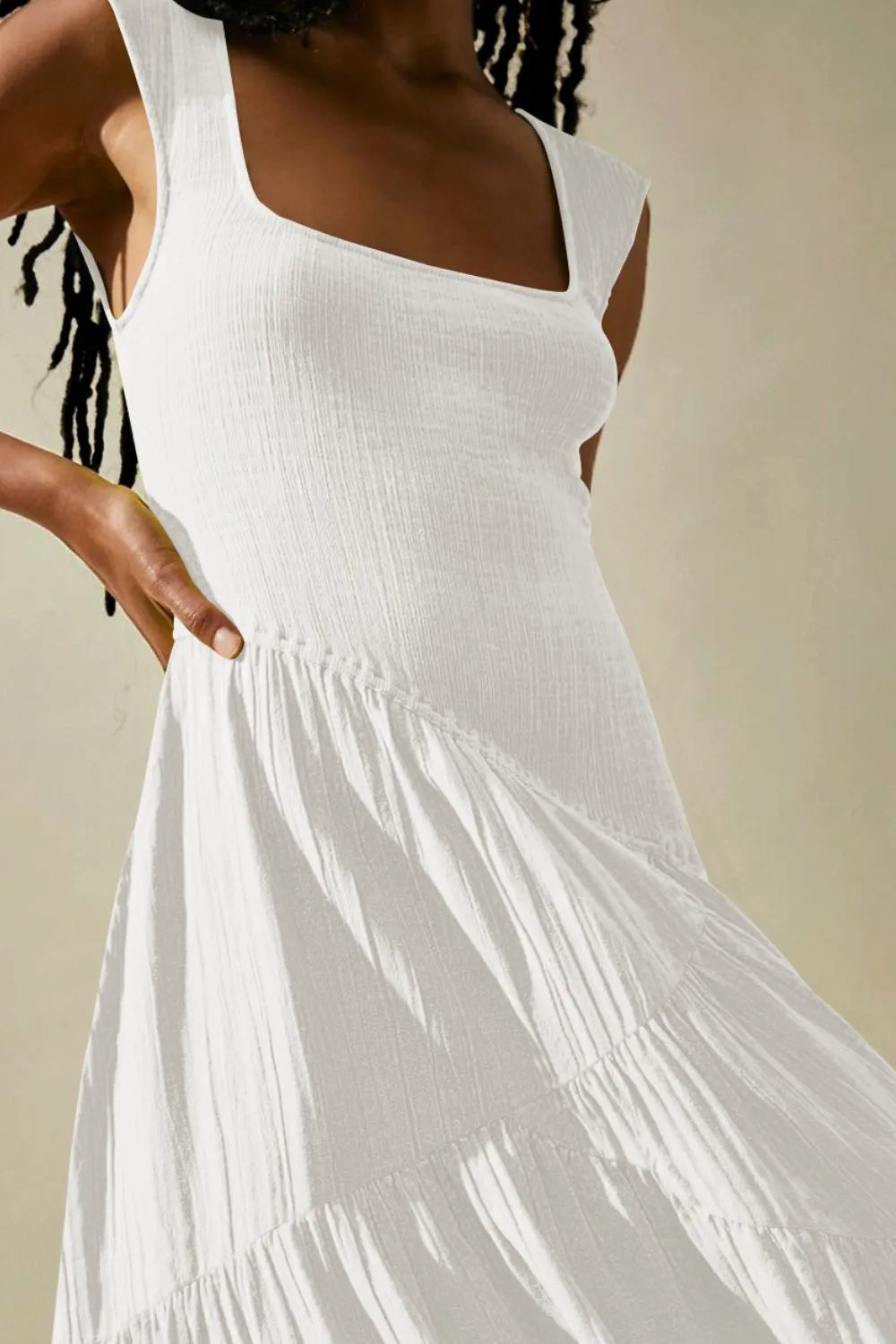 Square Neck Wide Strap Dress