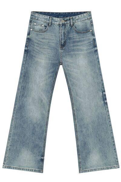 Washed High Rise Bootcut Jeans