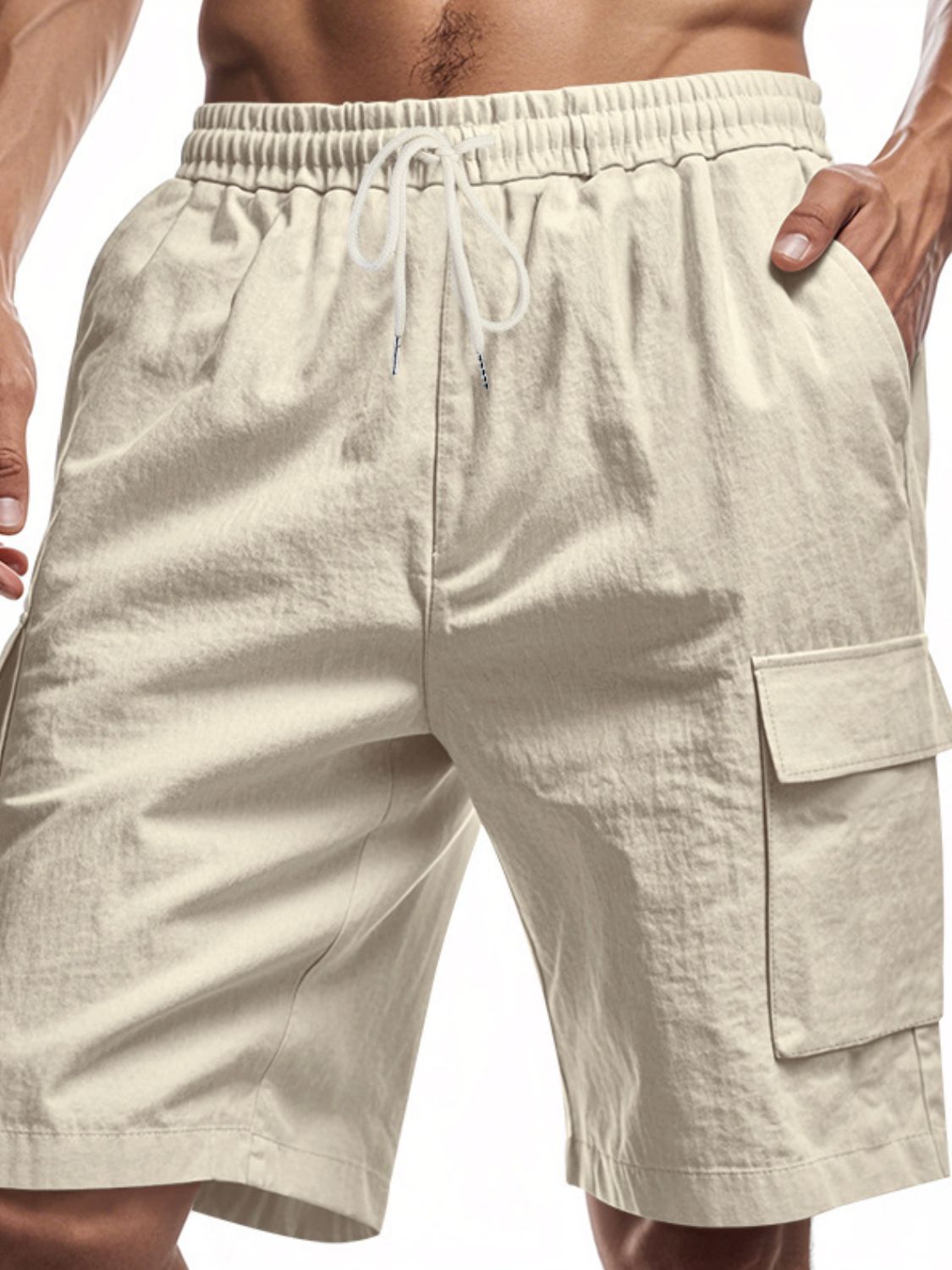 Men's Full Size Drawstring Shorts with Cargo Pockets Plus Size - Clothes For Her Online Store