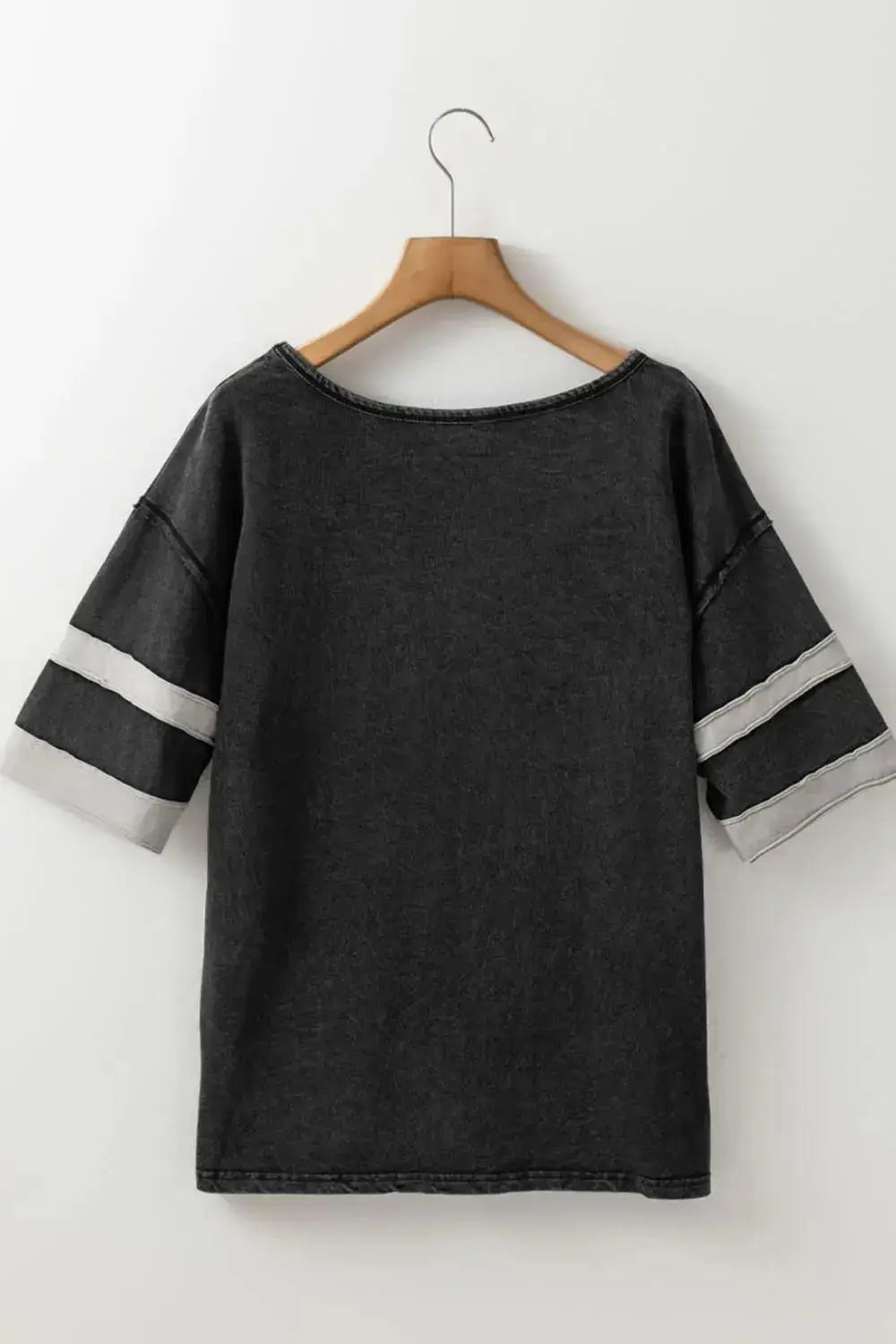 Contrast Round Neck Half Sleeve T-Shirt - Clothes For Her Online Store