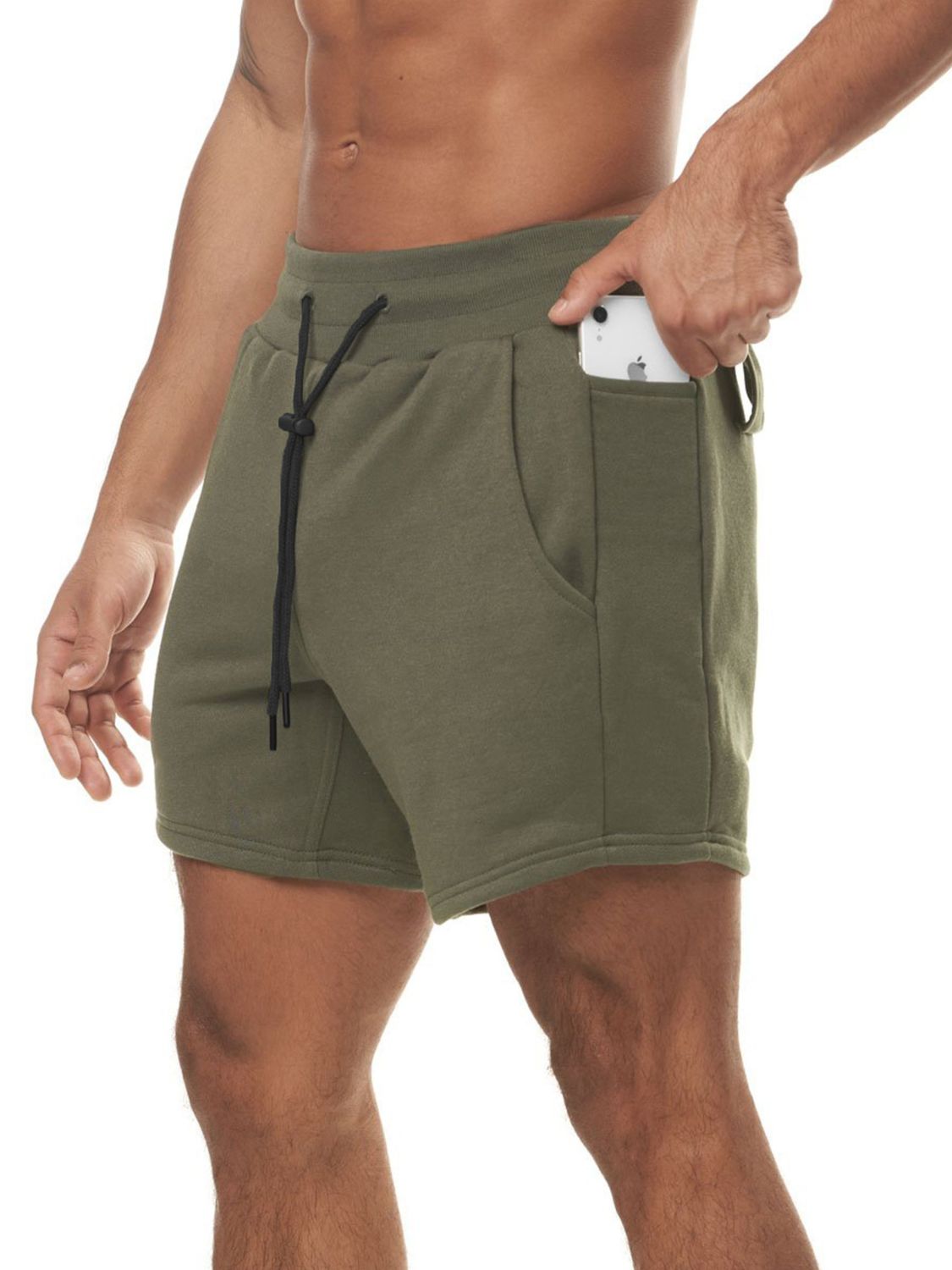 Men's Plus Size Drawstring High Waist Active Shorts