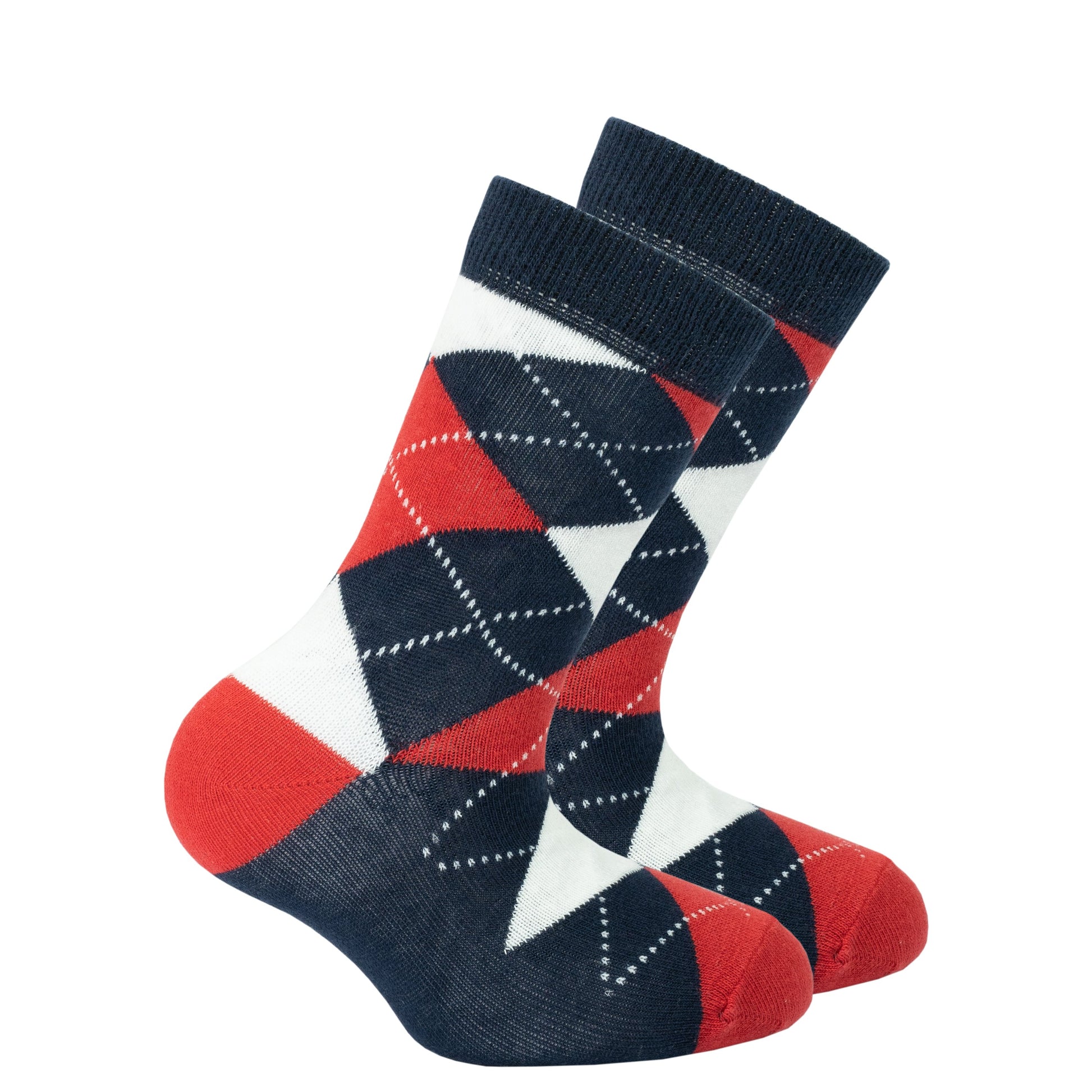 Kids Denim Argyle Socks