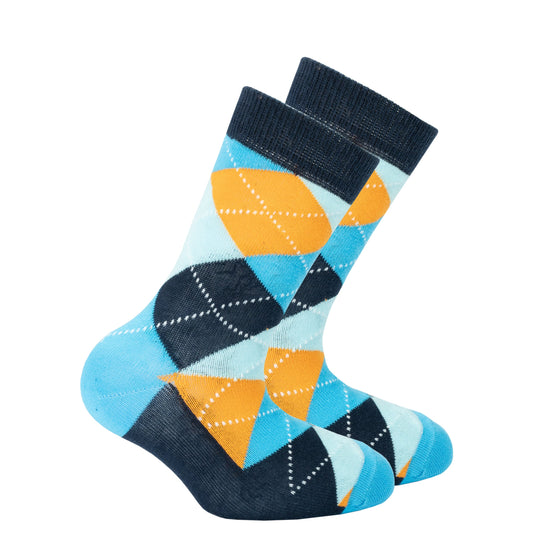 Kids Vibrant Sky Argyle Socks