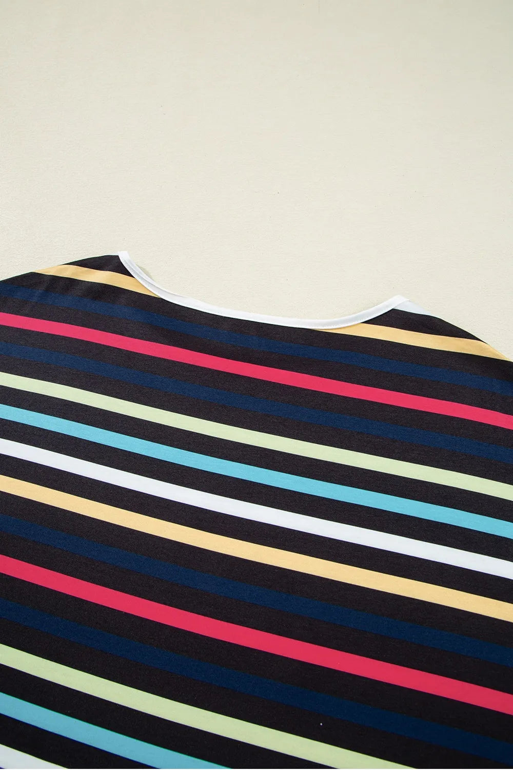 Colorful Striped Short Sleeve Casual T-Shirt