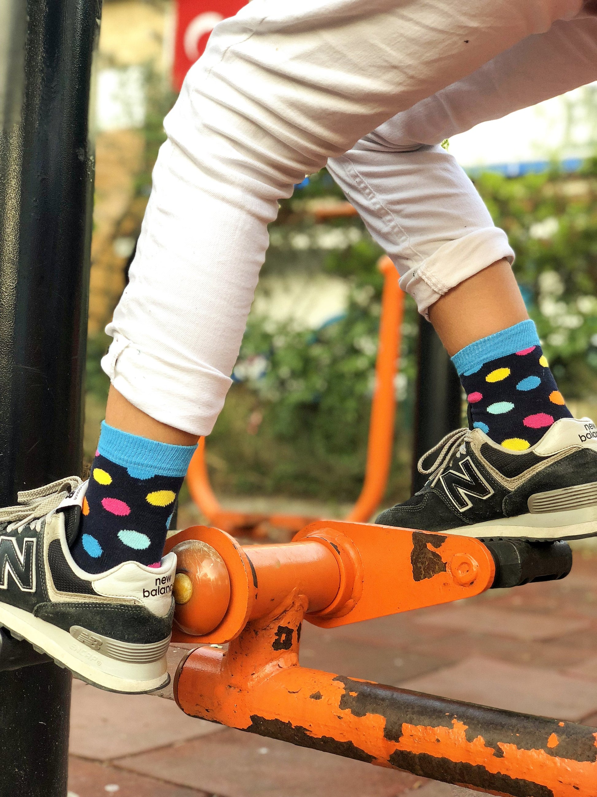 Kids Gold Marine Dot Socks