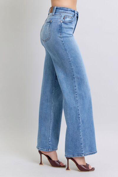 Judy Blue Full Size Wide Leg Jeans with Pockets - Clothes For Her Online Store