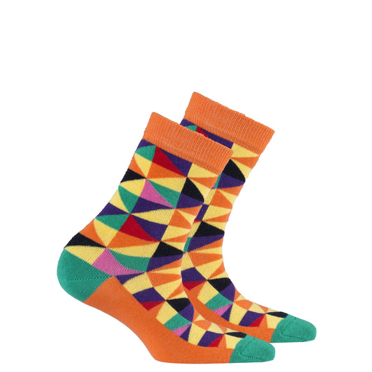 Kids Orange Triangle Socks