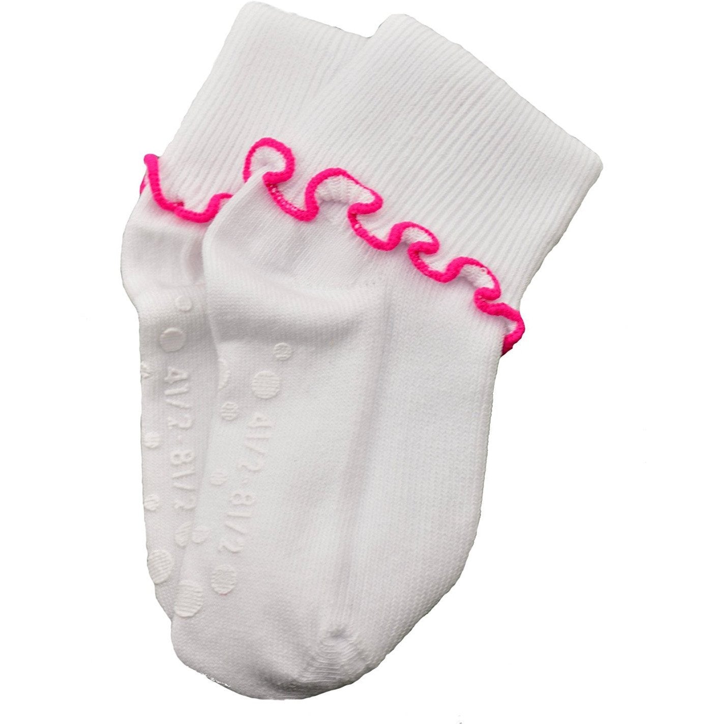 Sierra Socks Girls Cotton Lettuce Ruffle Ripple Edge Turn Cuff