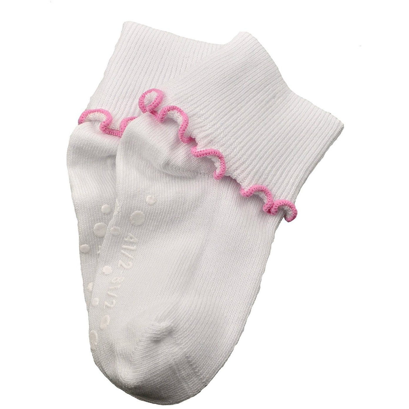 Sierra Socks Girls Cotton Lettuce Ruffle Ripple Edge Turn Cuff