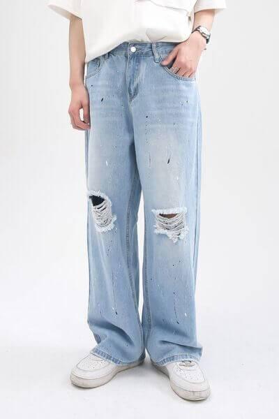 Distressed Jeans with Pockets - Clothes For Her Online Store