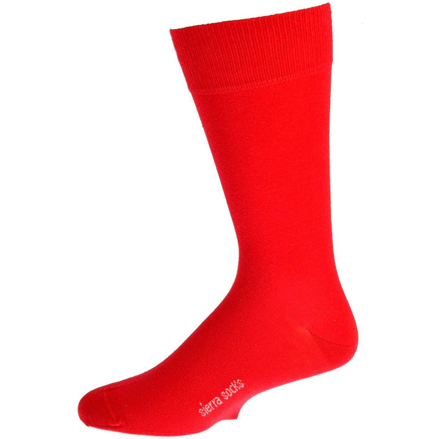 Sierra Socks Men's Crew Cotton Solid Vibrant Colorful Seamless Toe