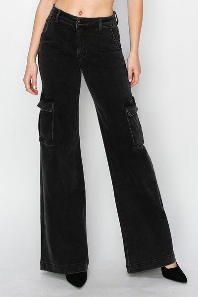 Risen Full Size High Rise Wide Leg Cargo Jeans - Clothes For Her Online Store