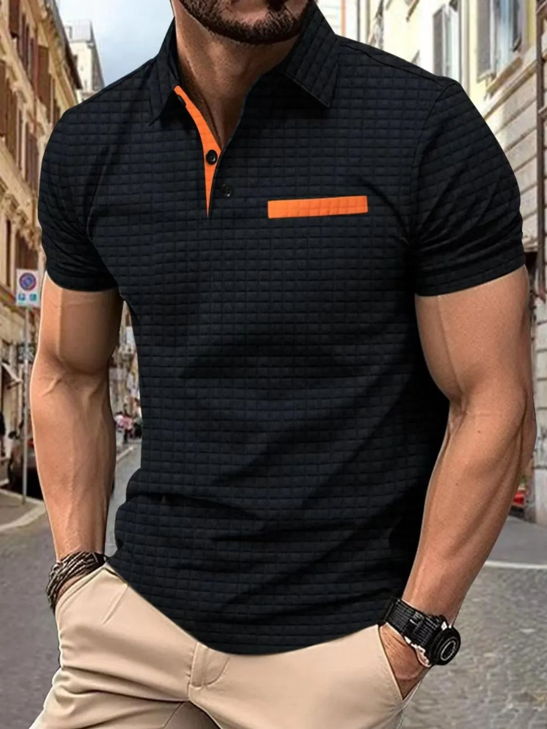 Men's Full Size Collared Neck Short Sleeve Polo Plus Size