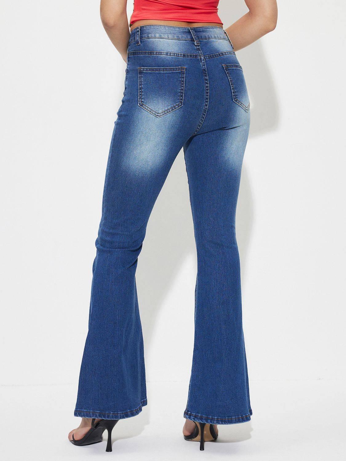 Mid-Rise Waist Bootcut Jeans - Clothes For Her Online Store