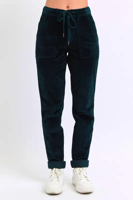 Judy Blue Full Size High Waist Corduroy Cuffed Jogger Plus Size