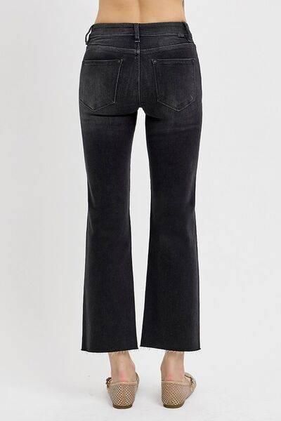 RISEN Tummy Control Mid Rise Crop Straight Jeans - Clothes For Her Online Store