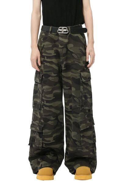 Camouflage Jeans with Cargo Pockets